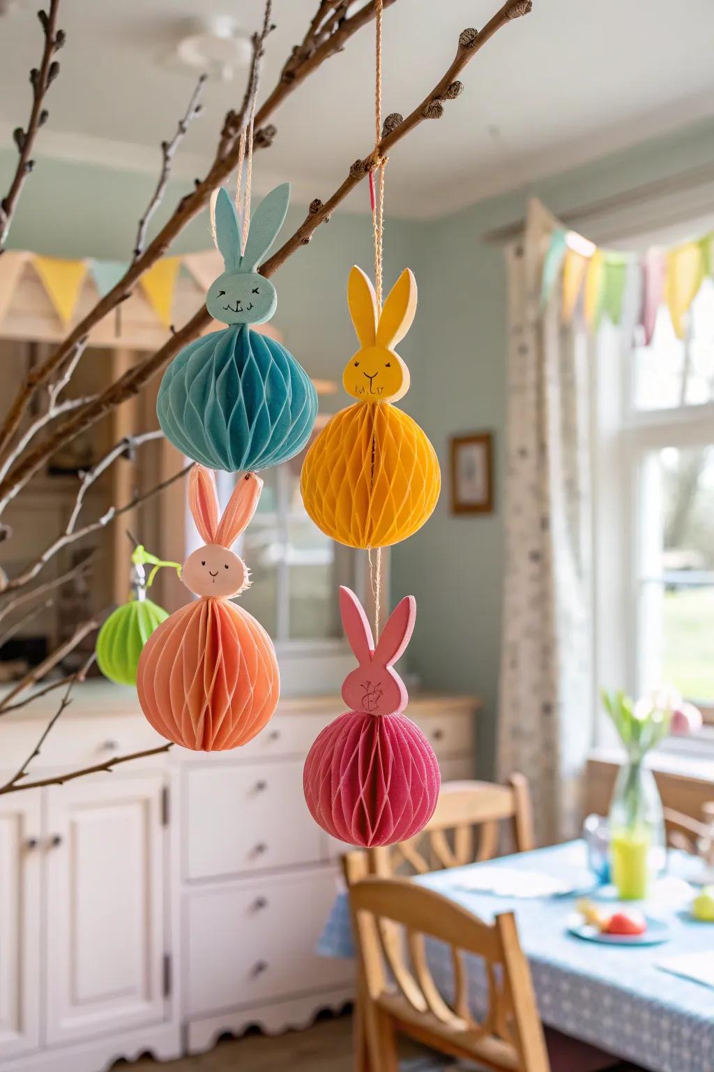 These paper bunny ornaments add a touch of elegance to your decor.