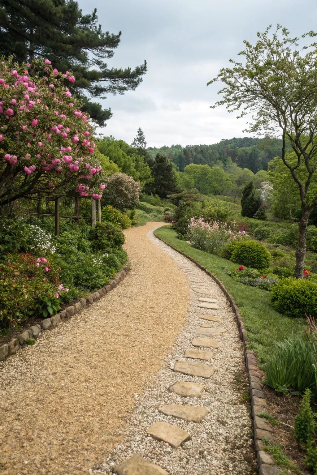 Earth and gravel paths blend seamlessly into natural landscapes.