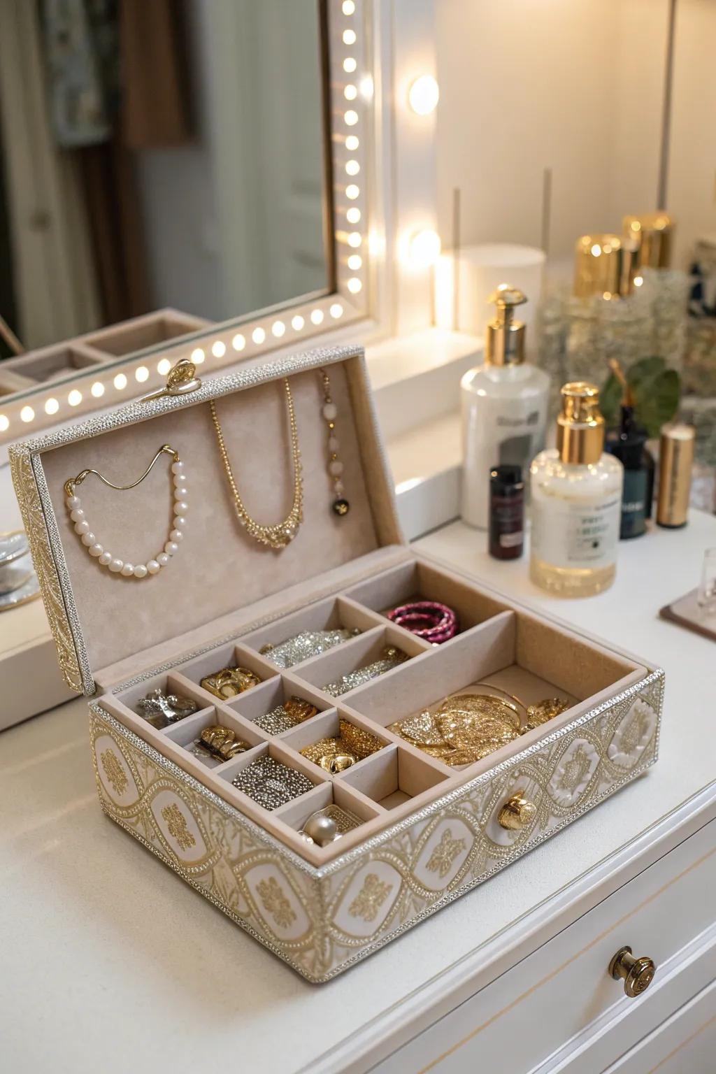 An organizer that showcases treasured pieces.