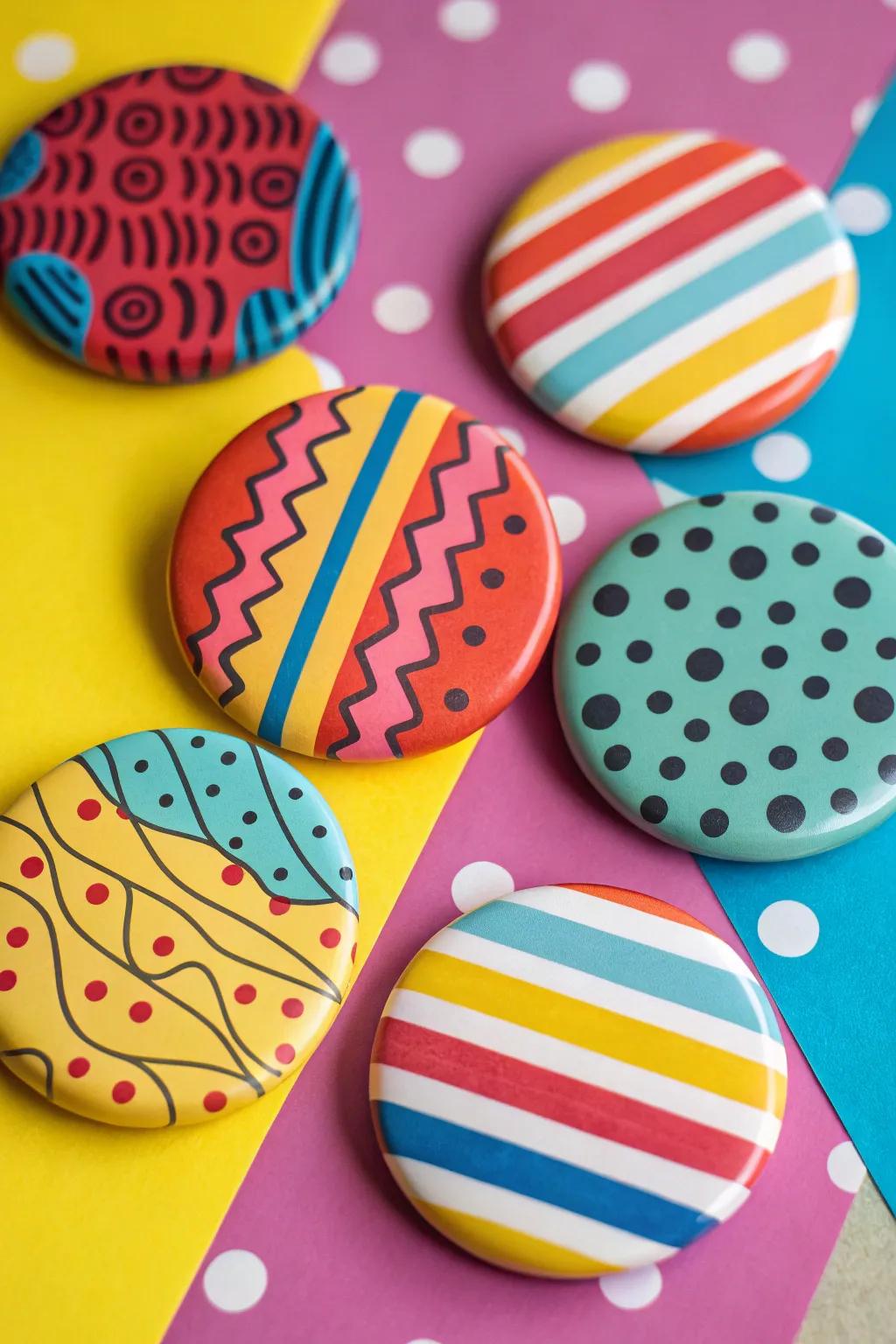 Add a pop of color to your decor with bold patterned clay magnets.