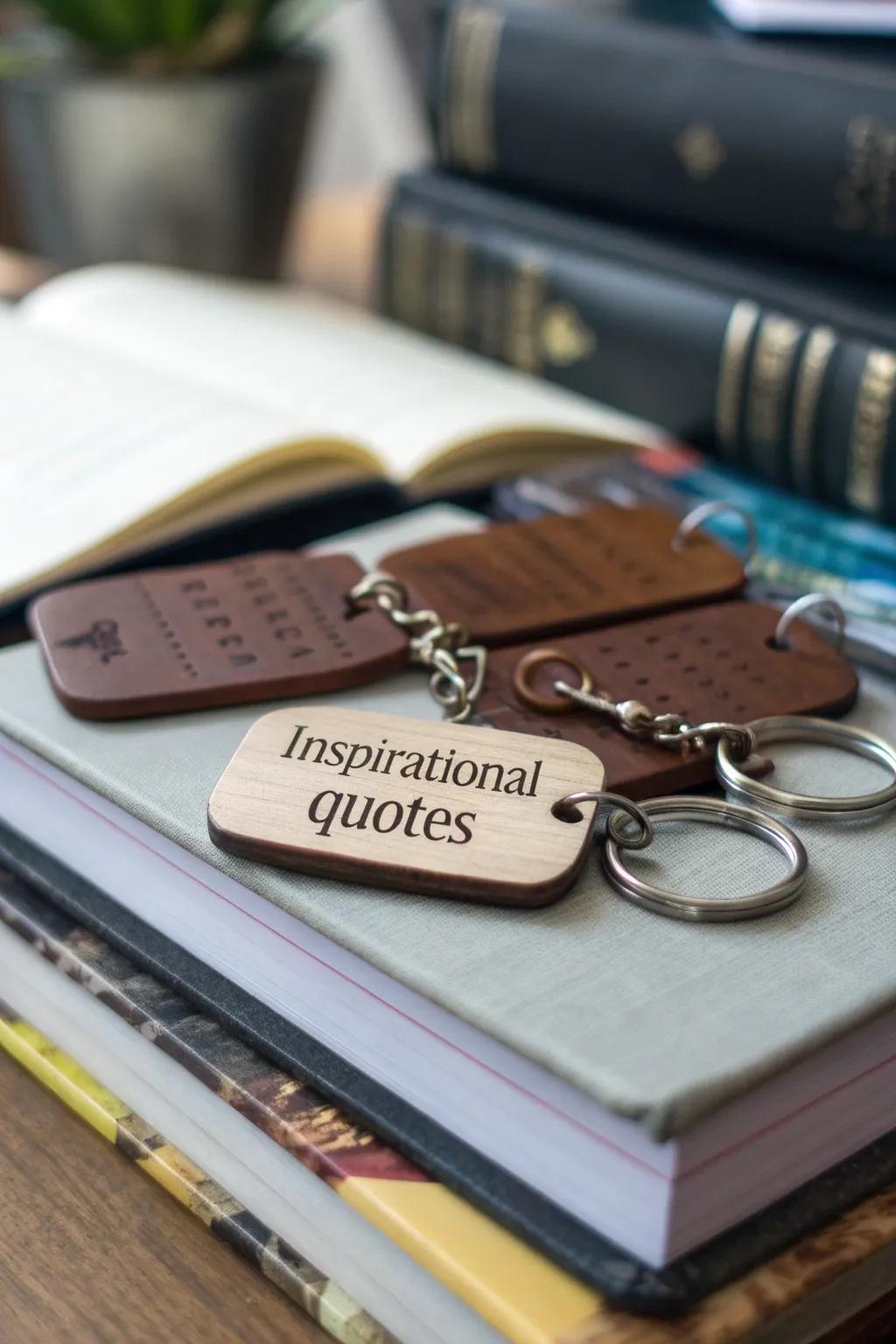 Quote keychains: carry words of wisdom wherever you go.