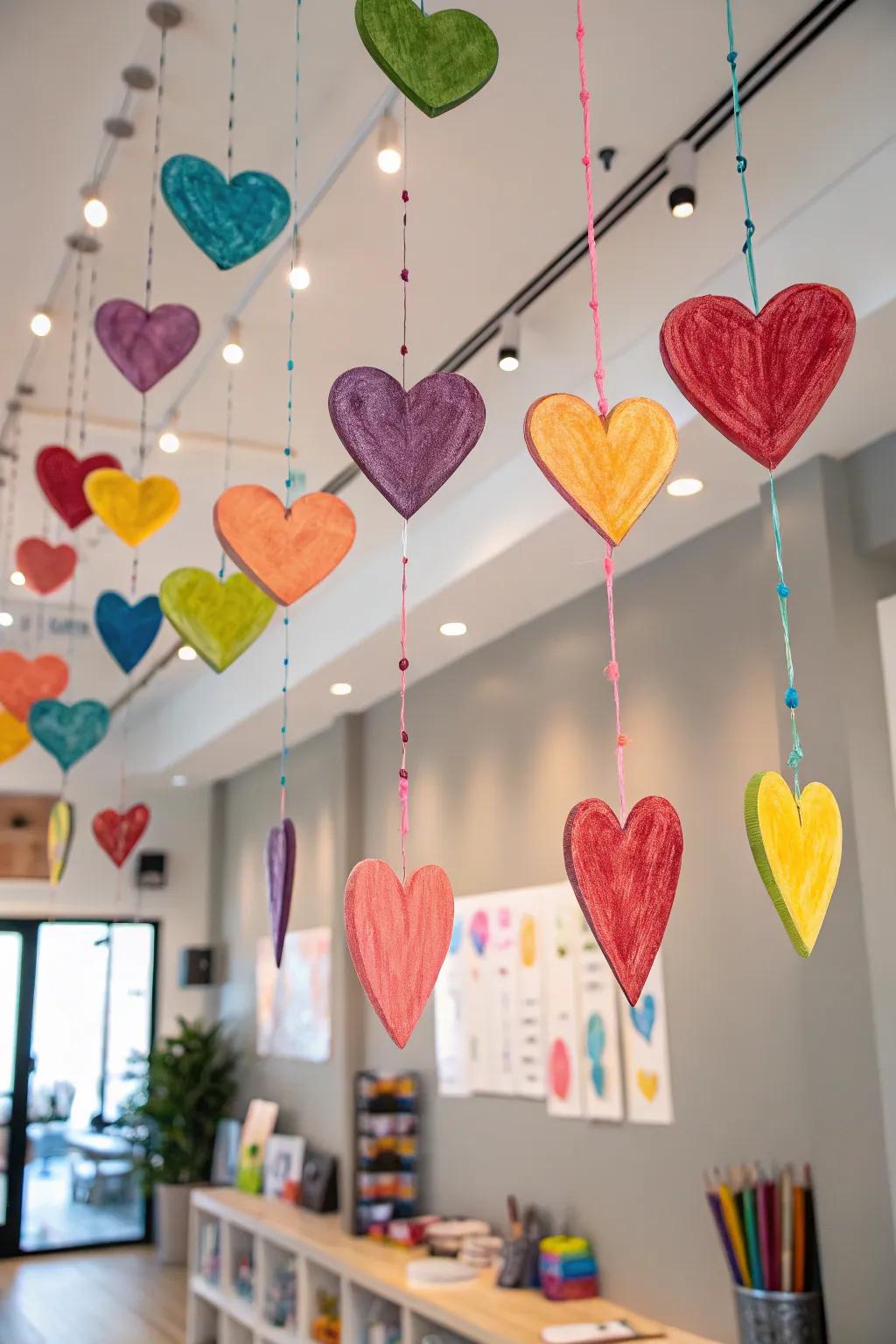 Crayon hearts add vibrant and artistic flair to your decor.