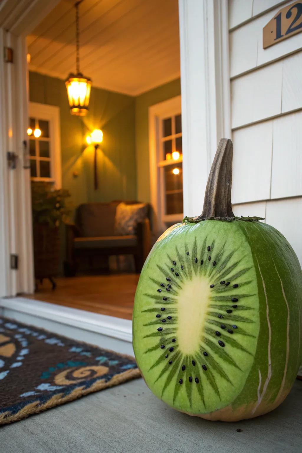 Kiwi pumpkins bring a vibrant and refreshing touch to your decor.