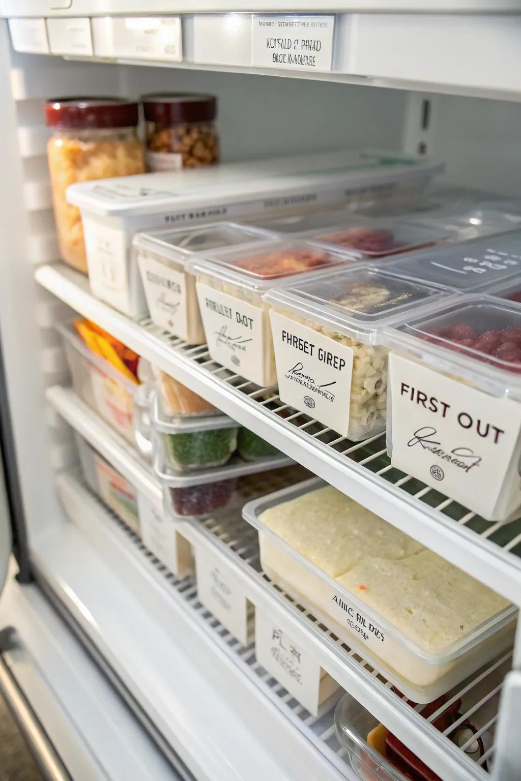 A 'first in, first out' system keeps your freezer efficient and waste-free.