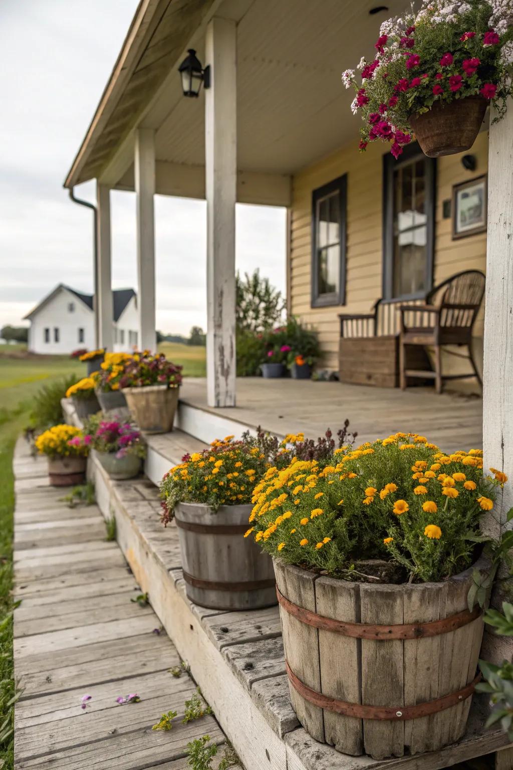 Wildflower wonder with rustic charm.