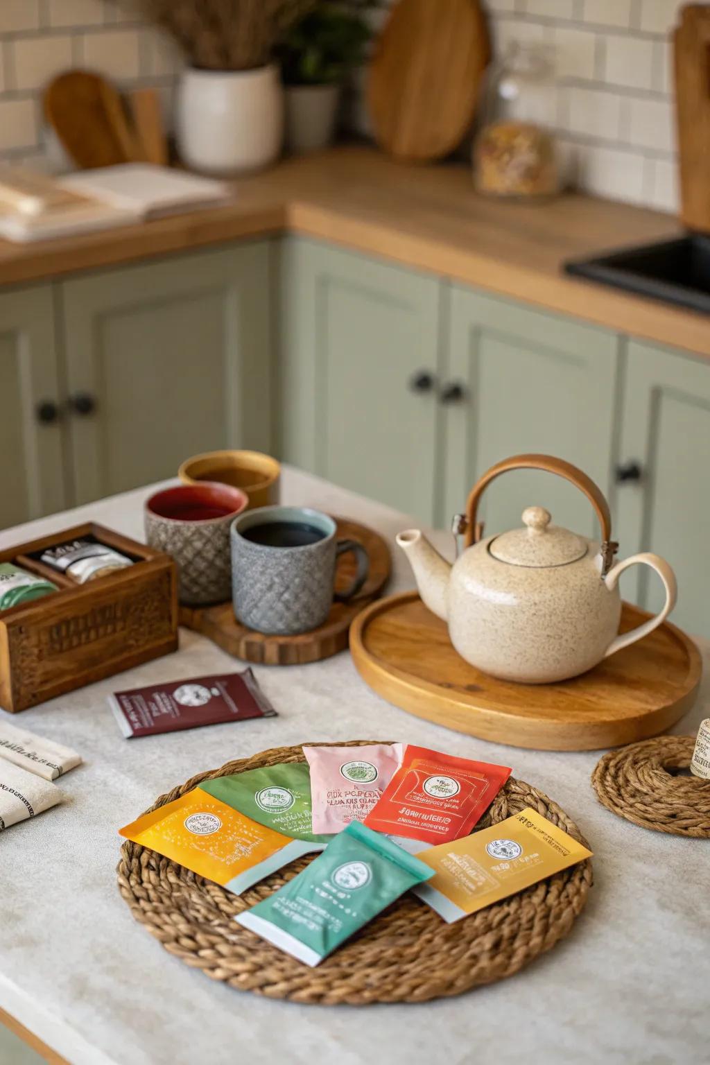 A gourmet tea collection invites relaxation with every brew.