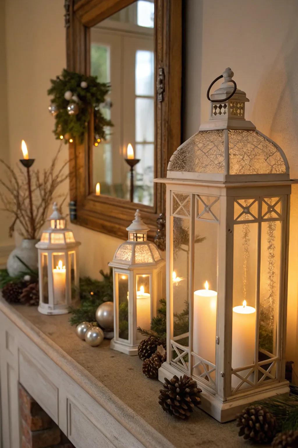 Decorative lanterns add warmth and charm to any home.