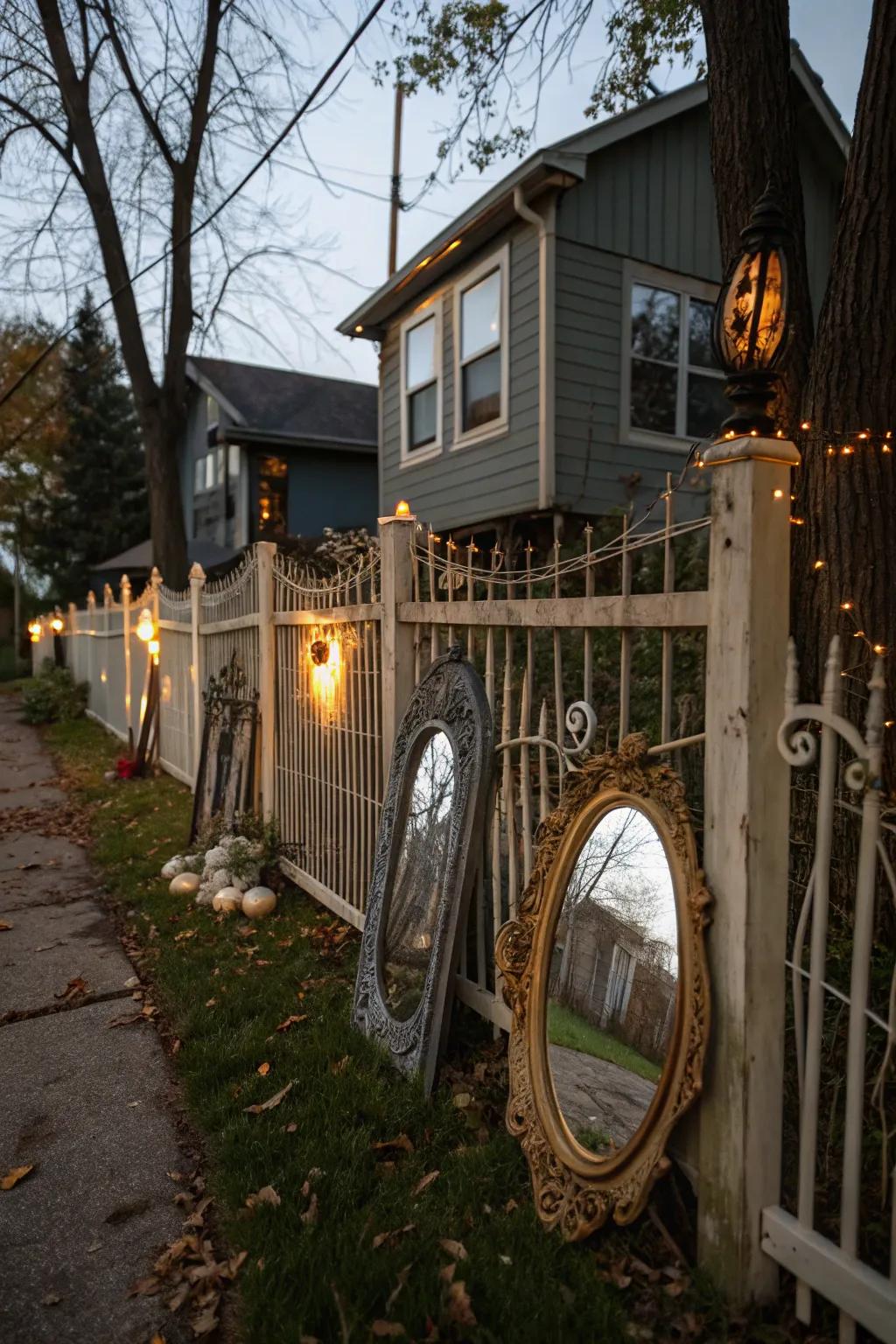 Mirrors add a mystical and surprising effect to your fence.