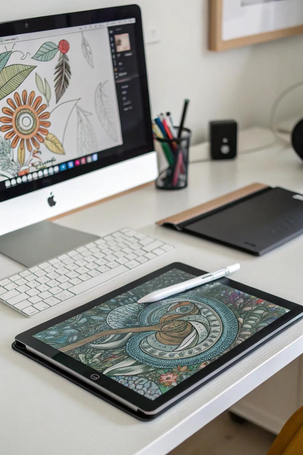 Create digital masterpieces with a drawing tablet.