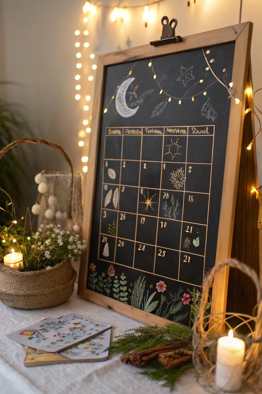 Capture the magic of a midsummer night with an enchanting-themed calendar.