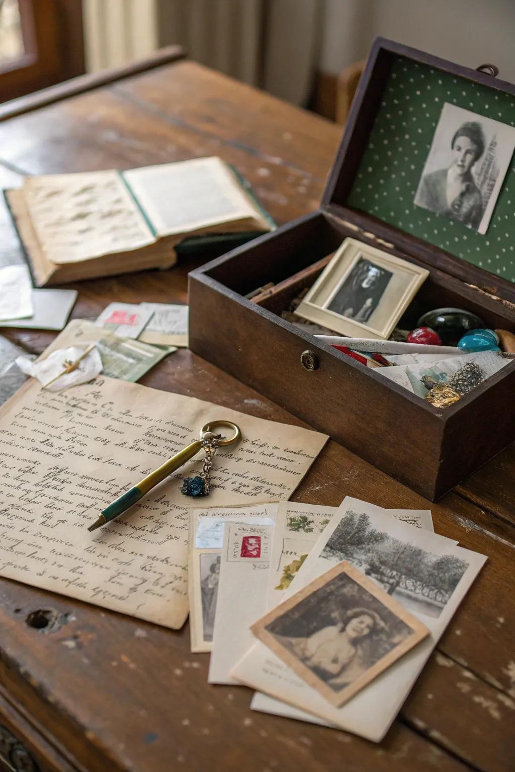 A time capsule keepsake box preserving treasured family memories.