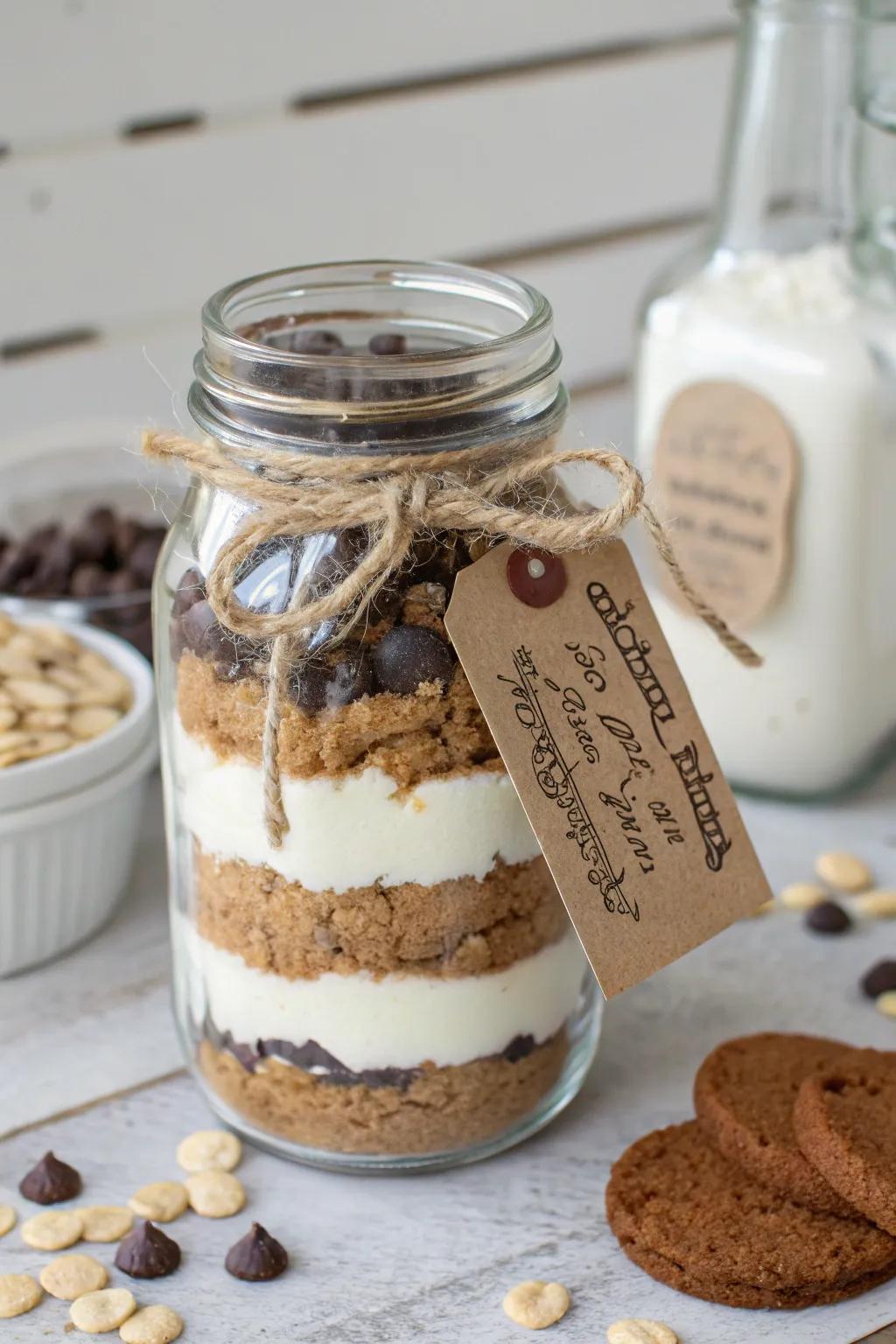 A customized recipe jar for homemade treats.