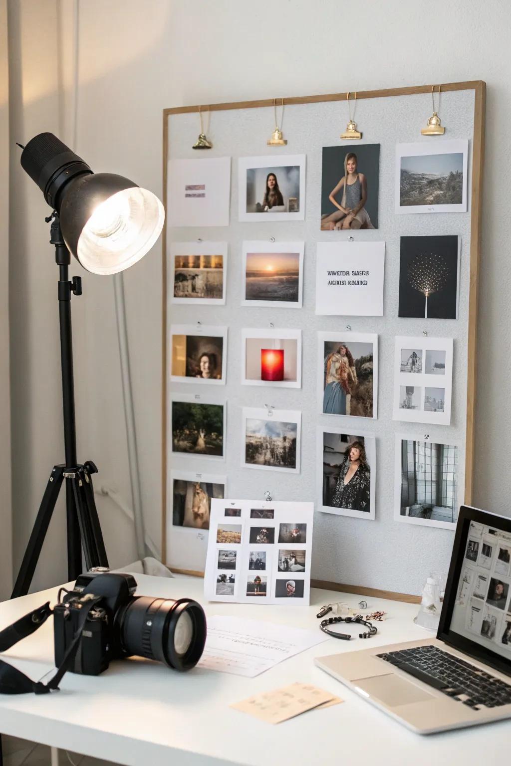 An inspiration board showcasing images of various lighting setups that transform space ambiance.