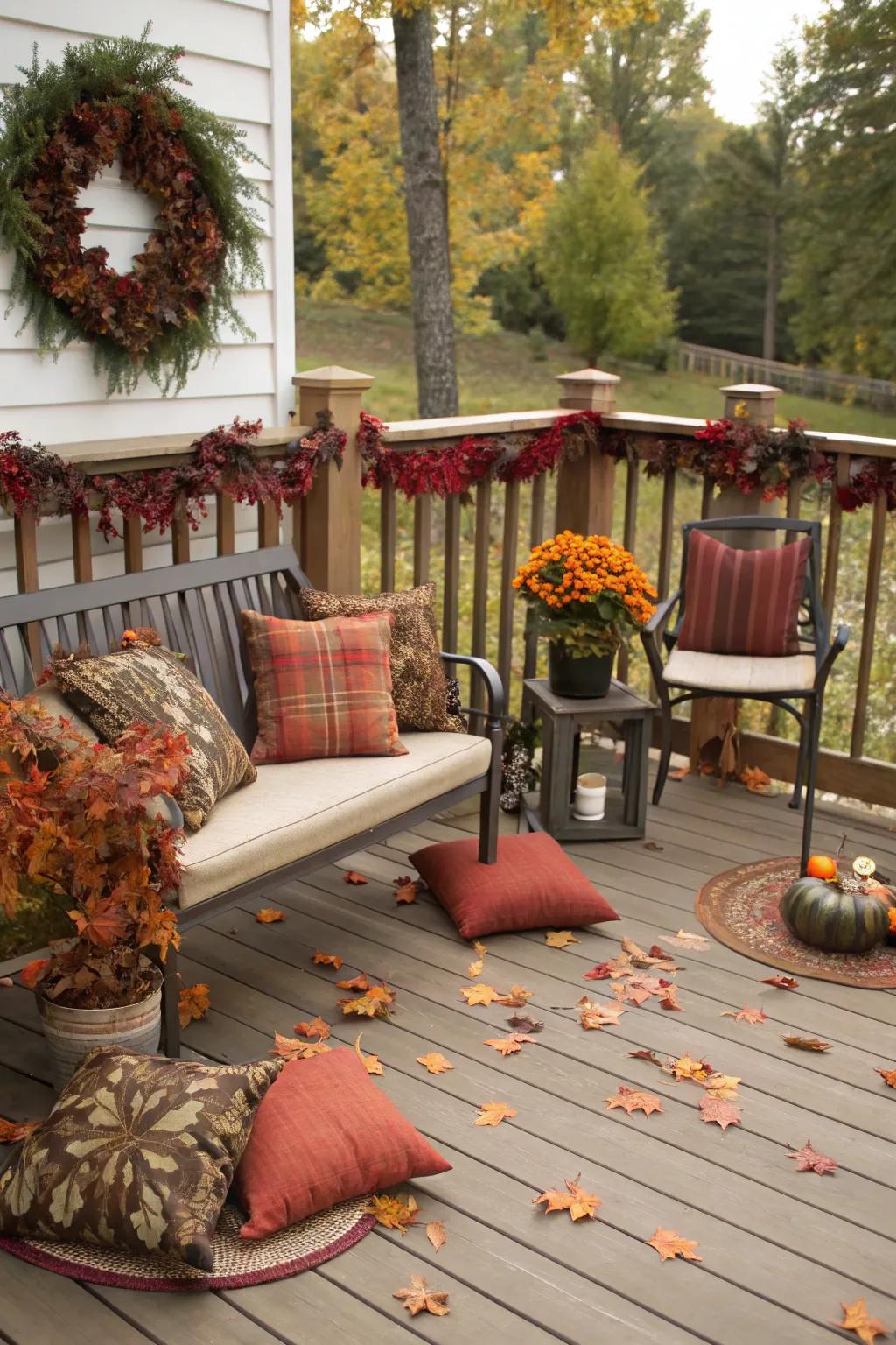 A dynamic deck layout showcasing seasonal decor.