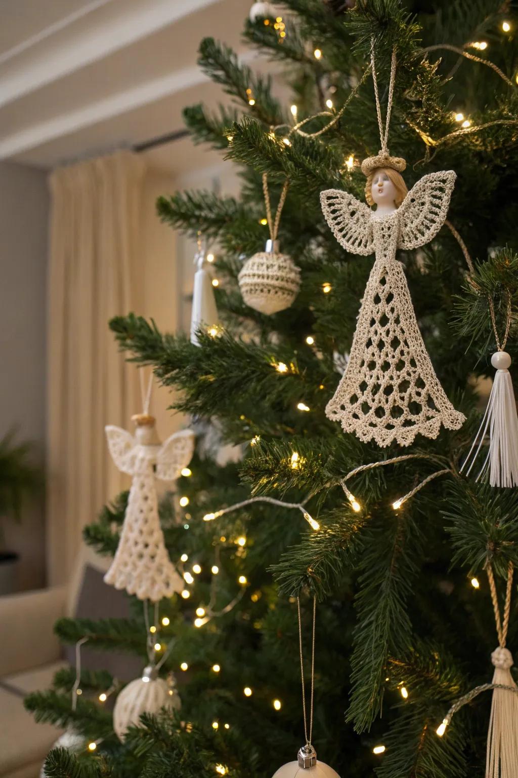 Bring grace with macrame angel ornaments.