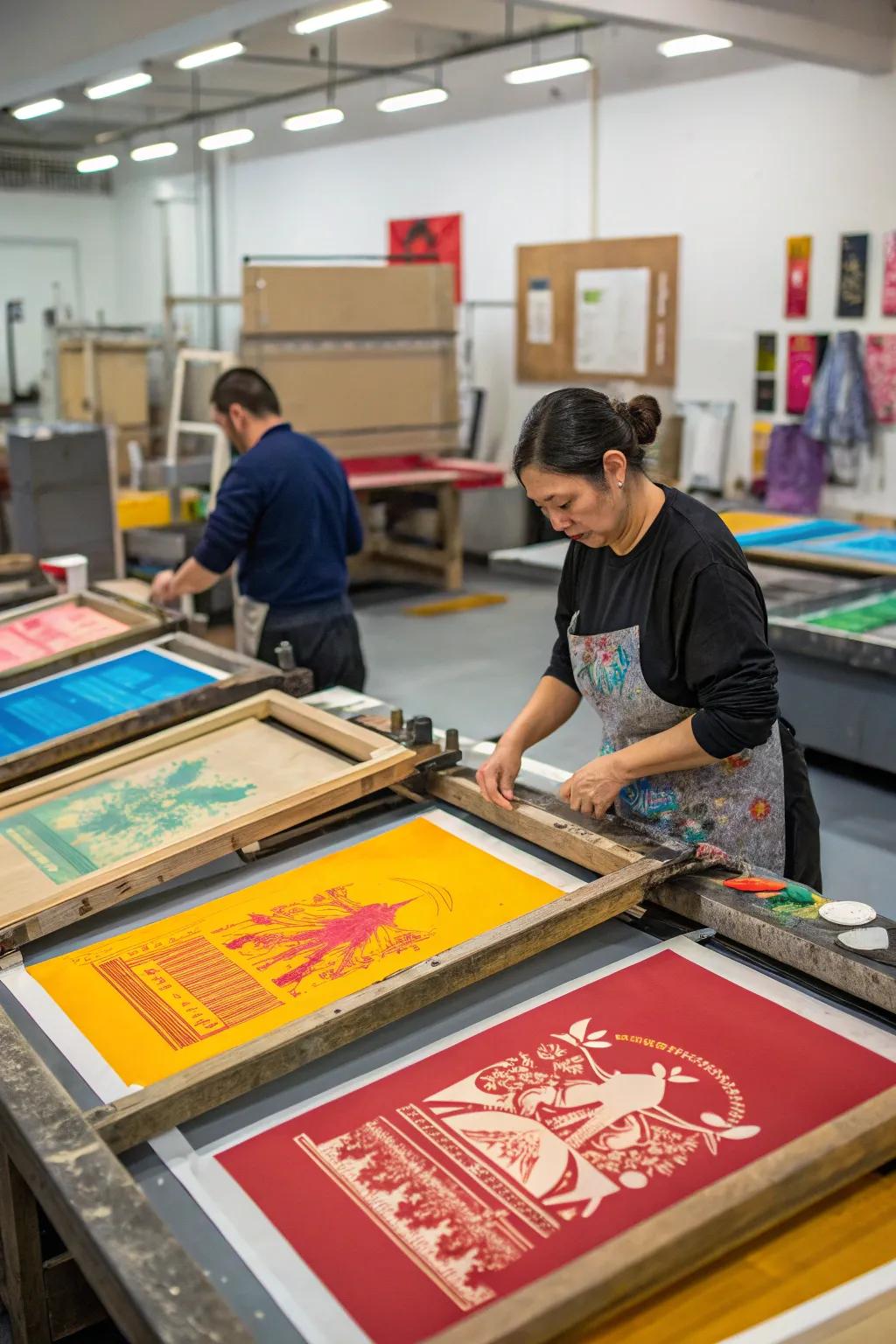 Screen printing setup: making bold statements through art.