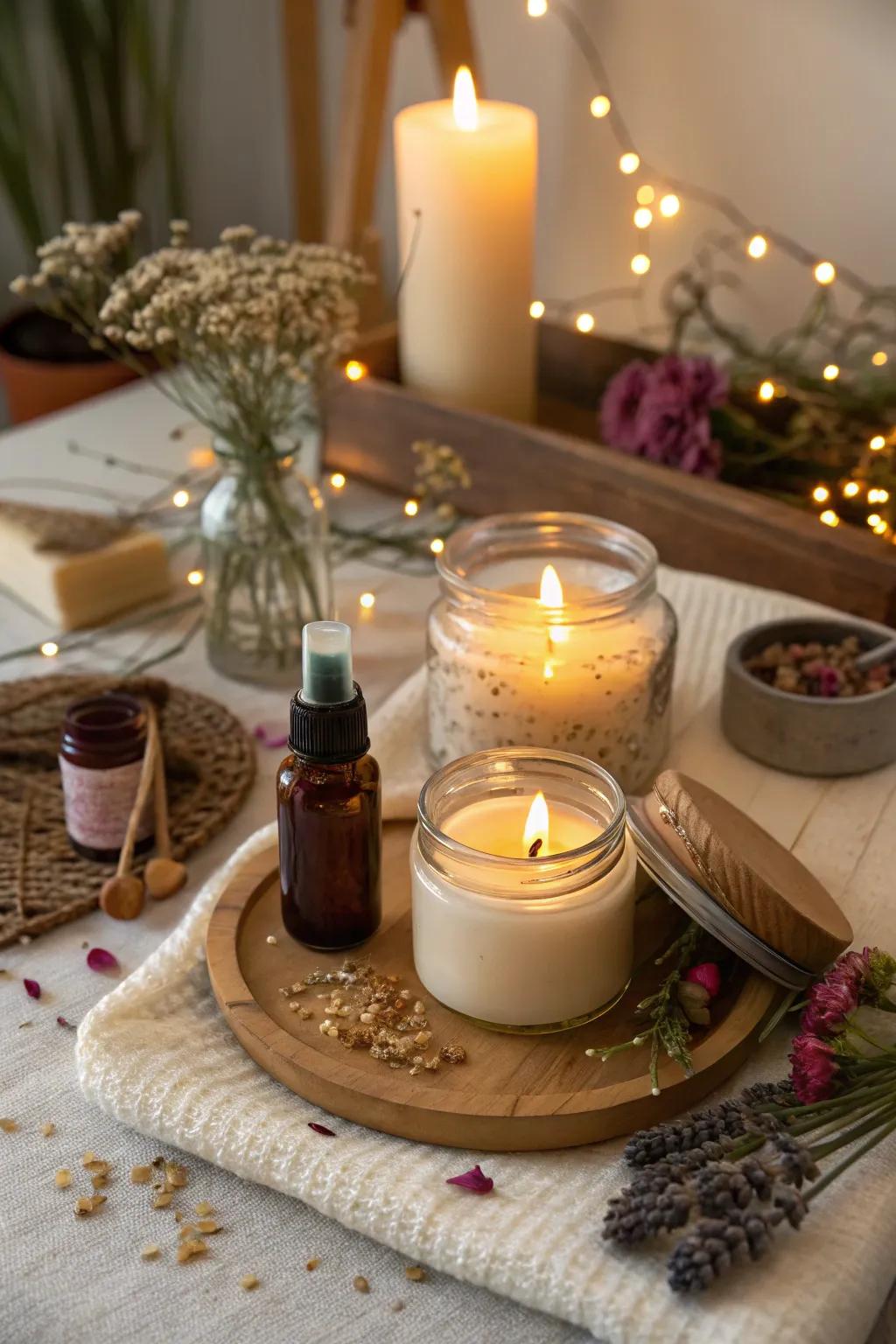 Homemade candles in her favorite scents make a thoughtful and aromatic gift.