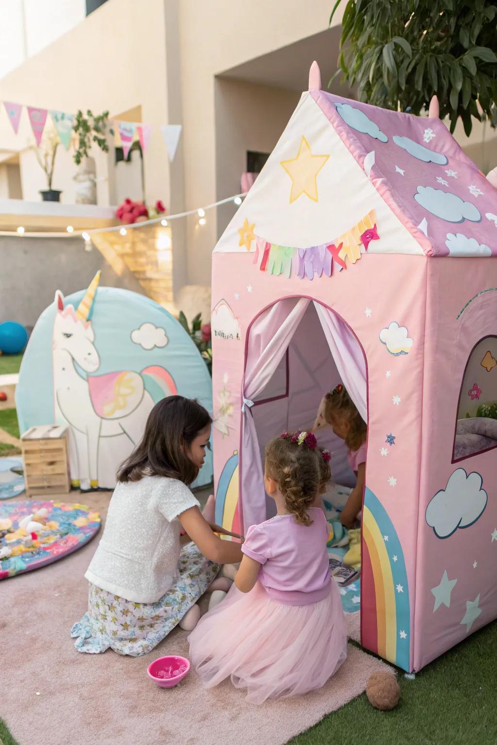 A unicorn-themed playhouse that brings magic and wonder to playtime.