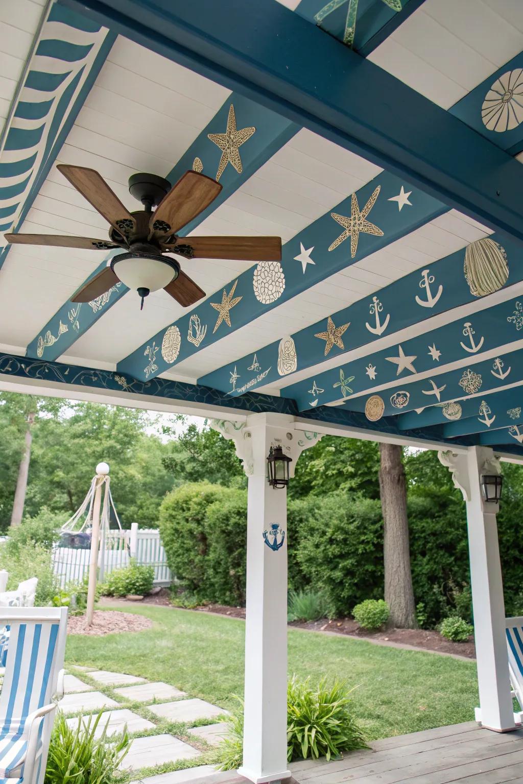 Bring the seaside home with a nautical-themed ceiling fan.