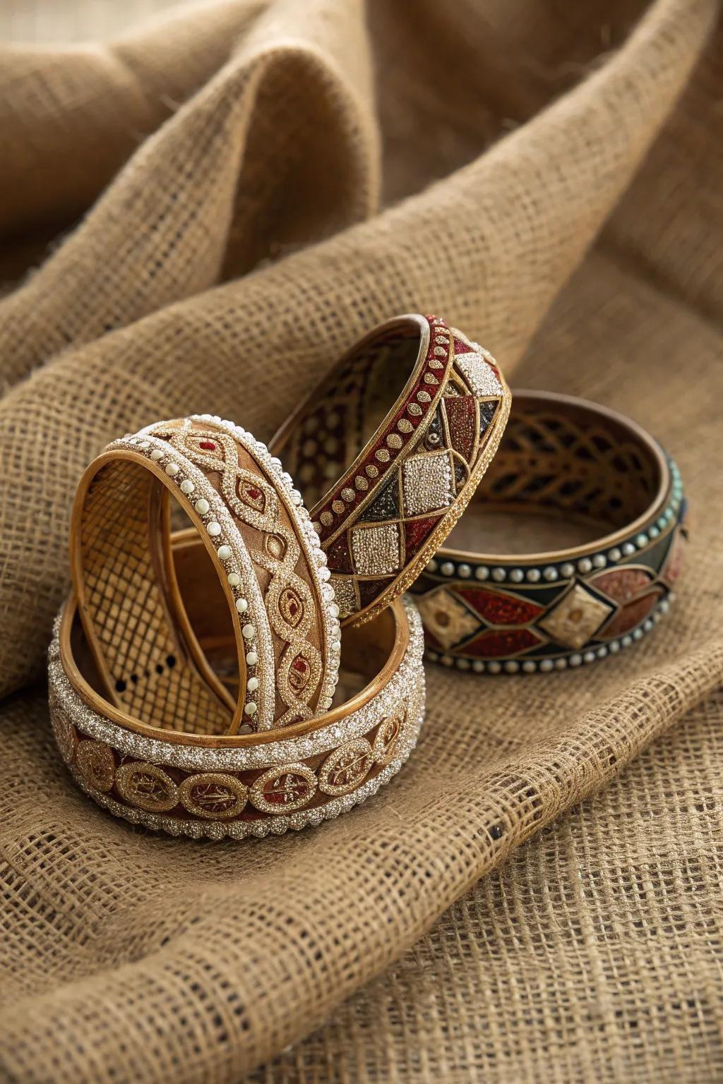 Wear a piece of art with artisan crafted bangles.