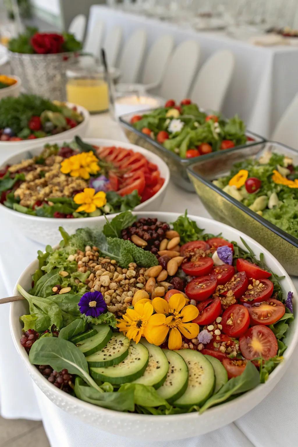 Gourmet salads provide a healthy and delicious menu option.