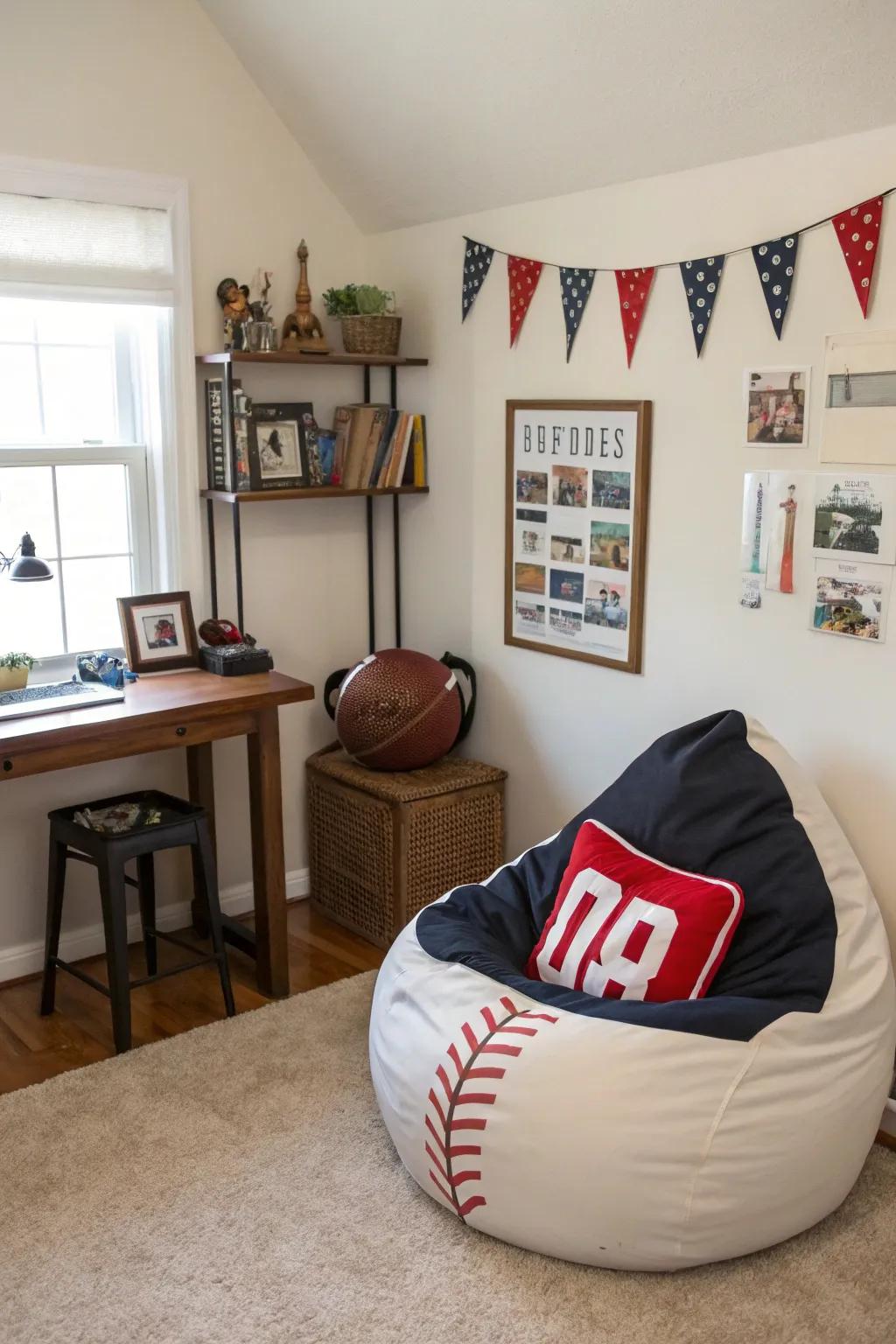 Relax in style with a themed bean bag chair.