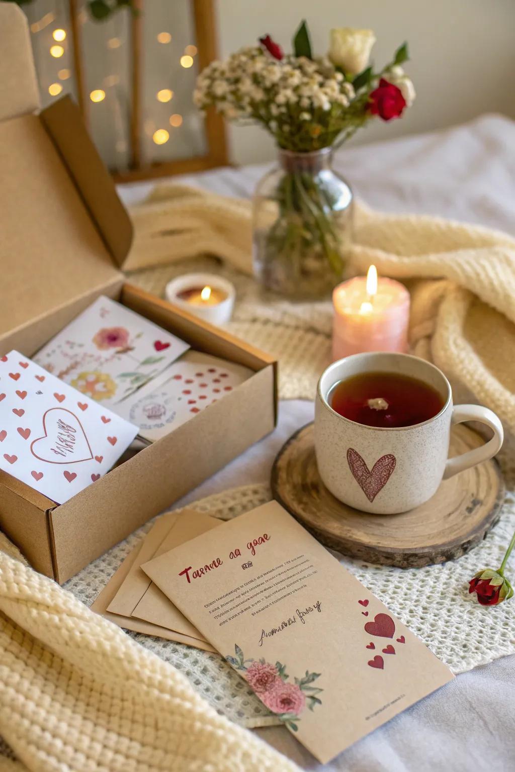 Cupid's care package filled with thoughtful indulgences.