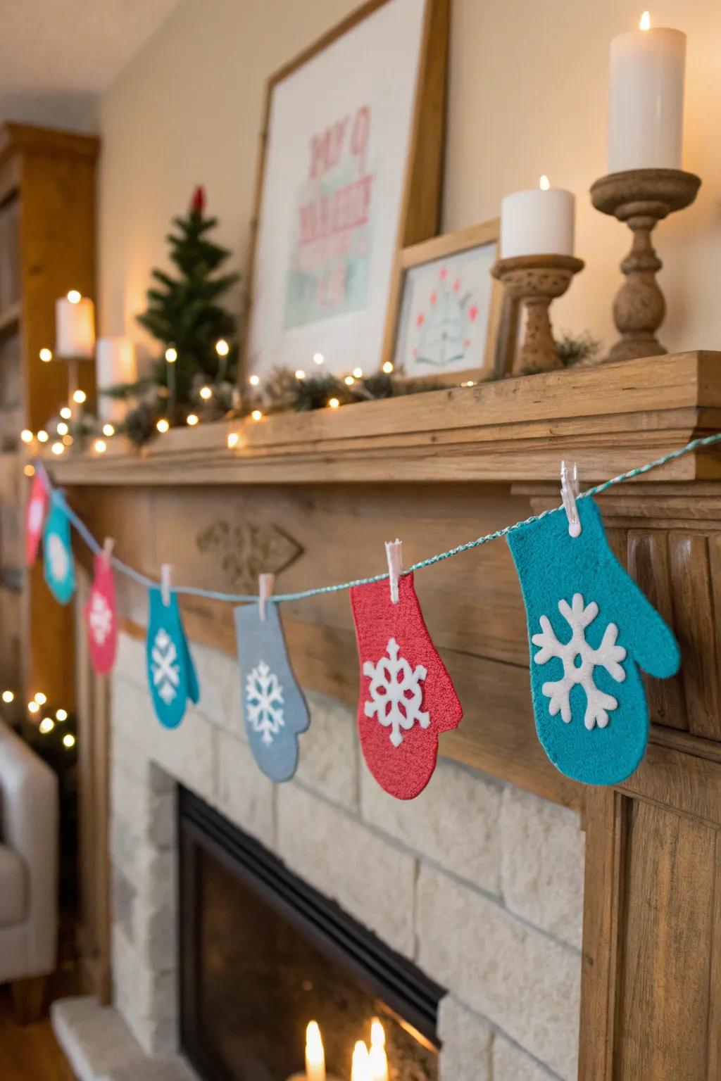 A DIY winter garland adds a handmade touch to your decor.