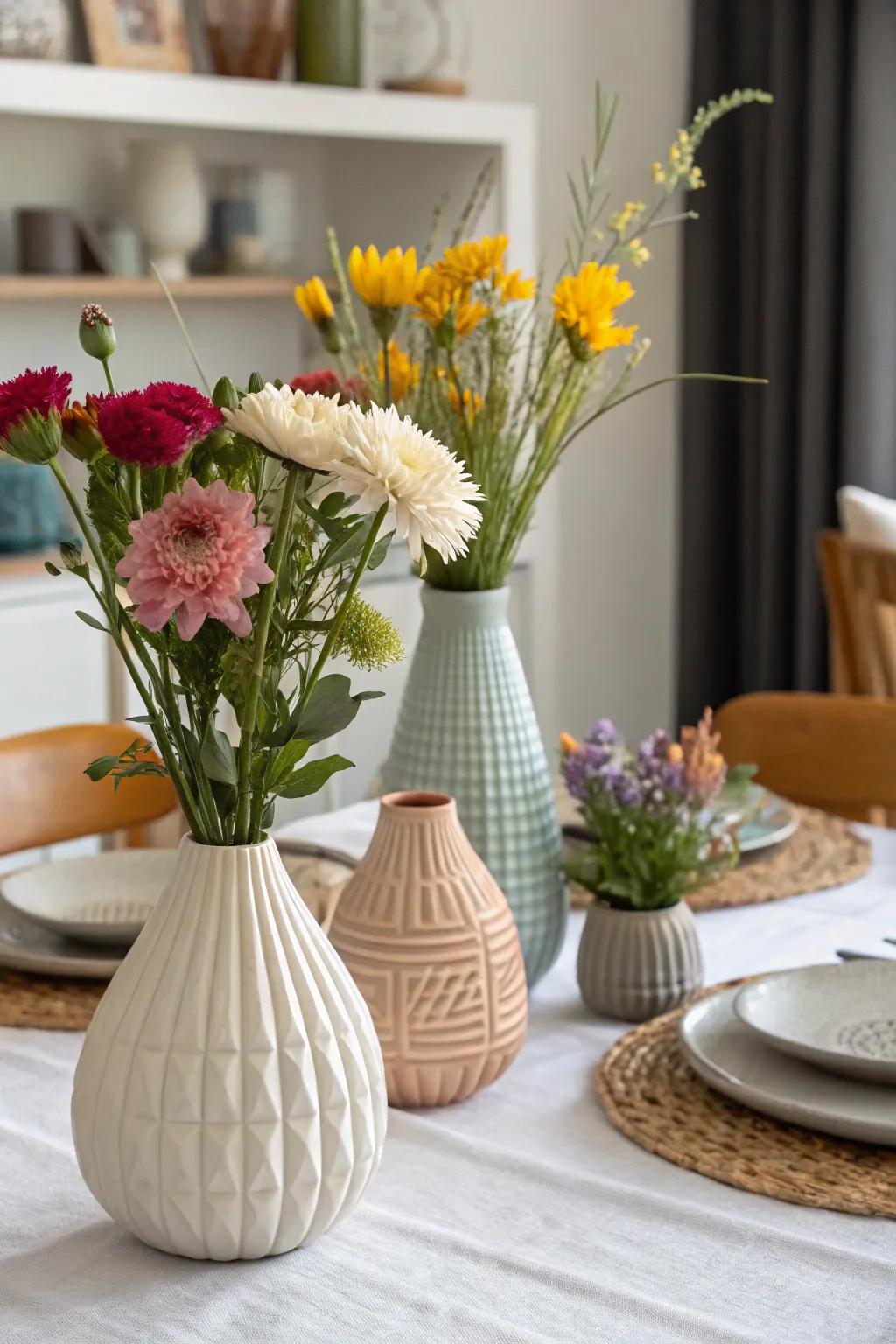 Enhance your floral displays with elegant air dry clay vases.