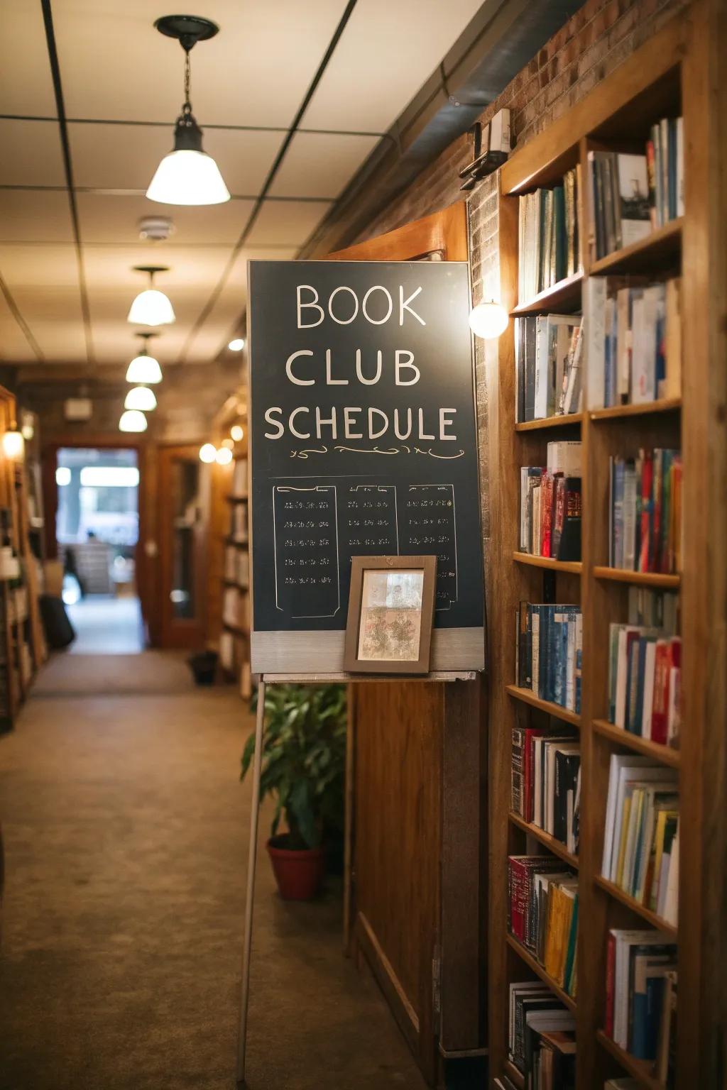 A literary chalkboard calendar that enriches your book club experience.