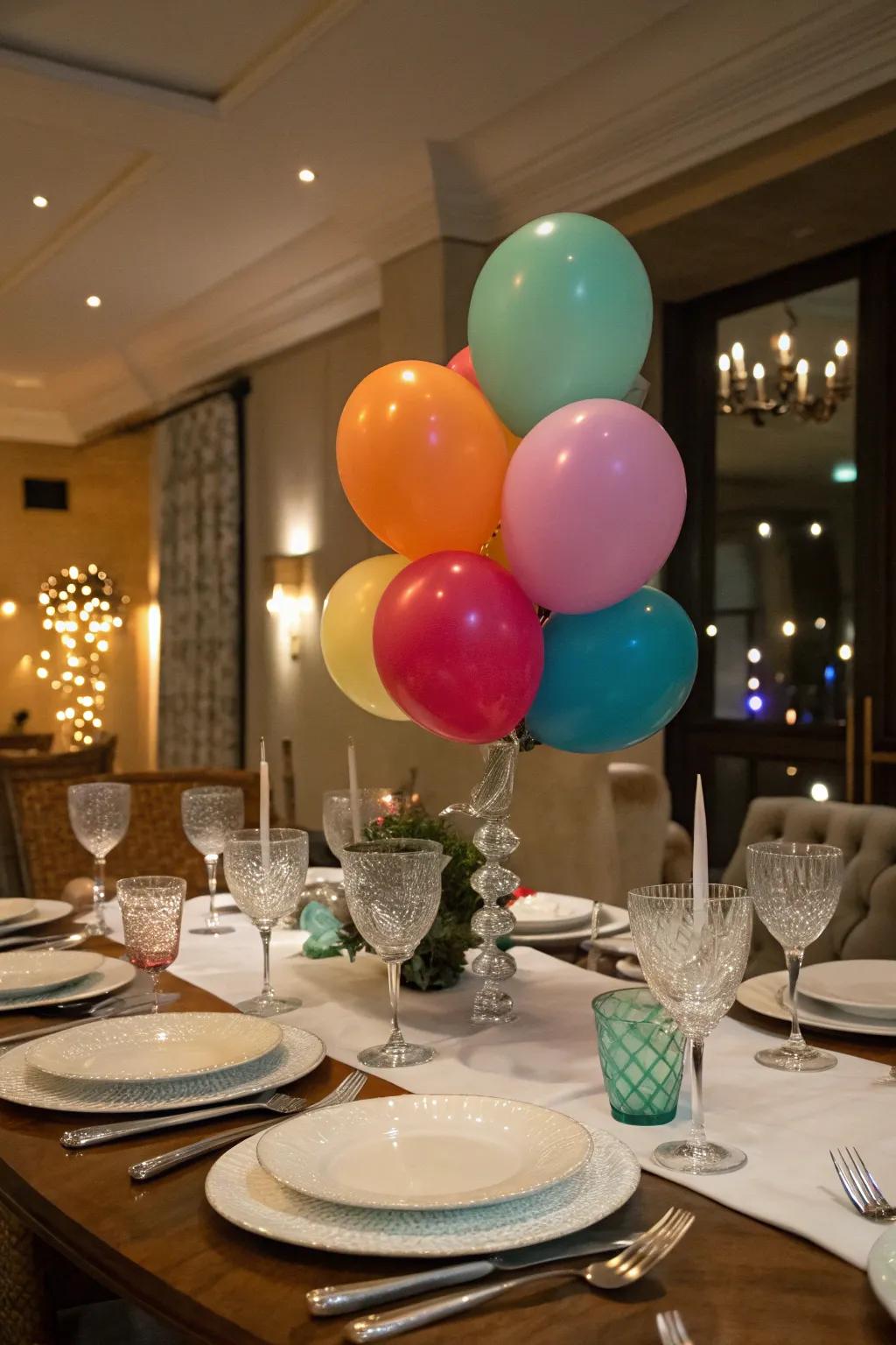 Add height and elegance with balloon orb centerpieces.