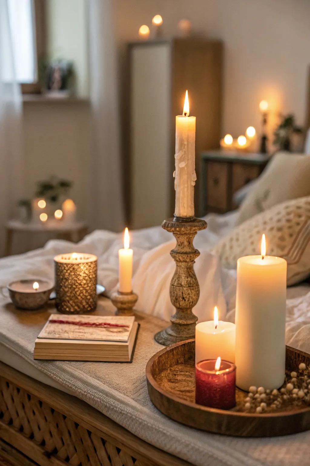 A candlelit altar that offers warmth and serenity.