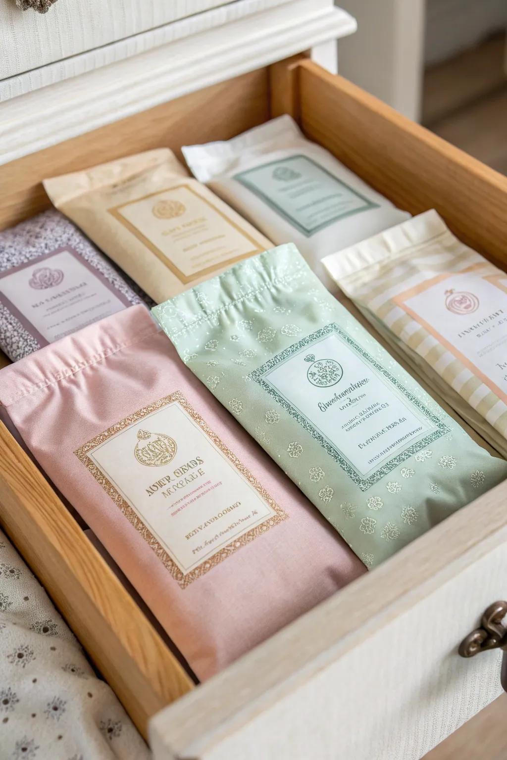 Scented sachets that bring a touch of fragrance to any space.