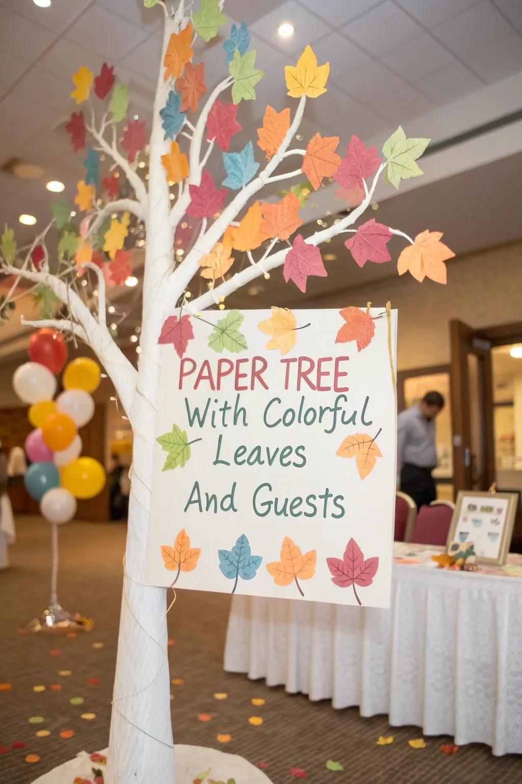 Grow a tree of wishes with this guest book idea.