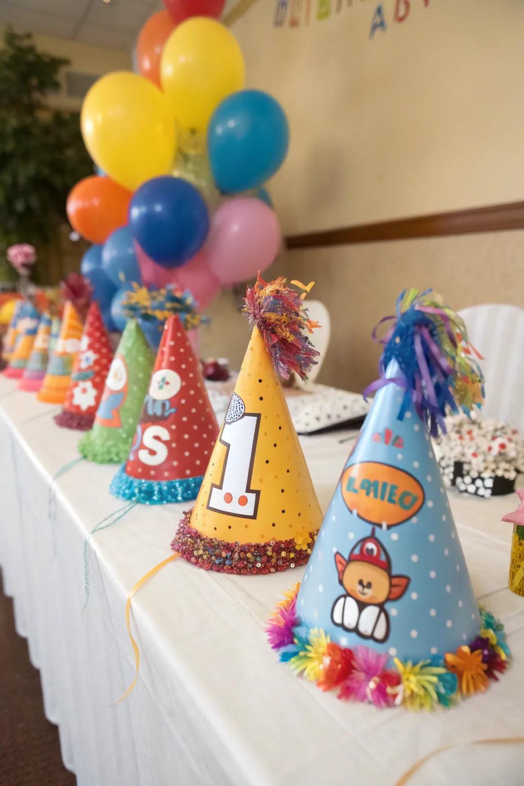 Personalized party hats for a festive and fun accessory.