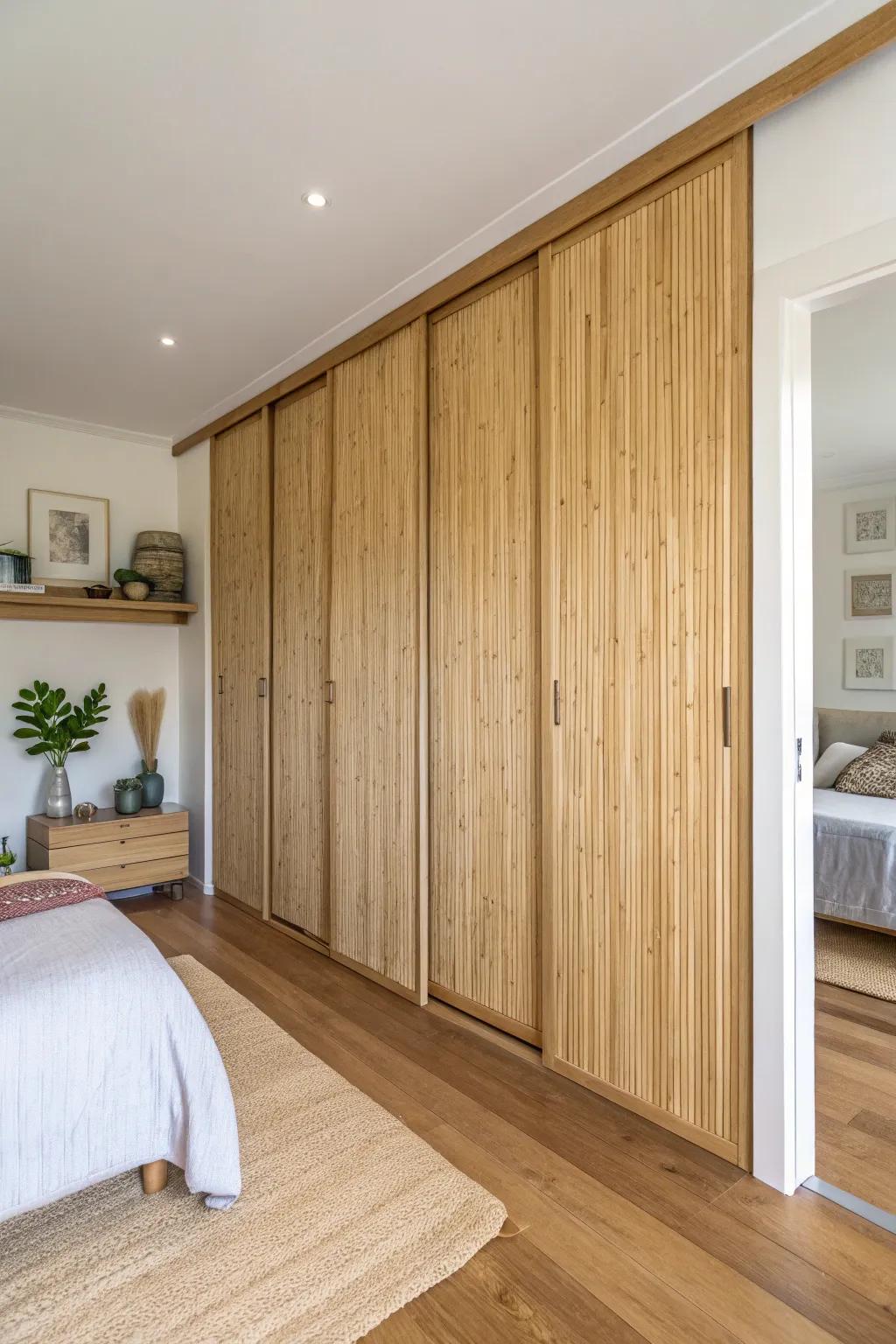 Bamboo doors offer a sustainable and sleek design.