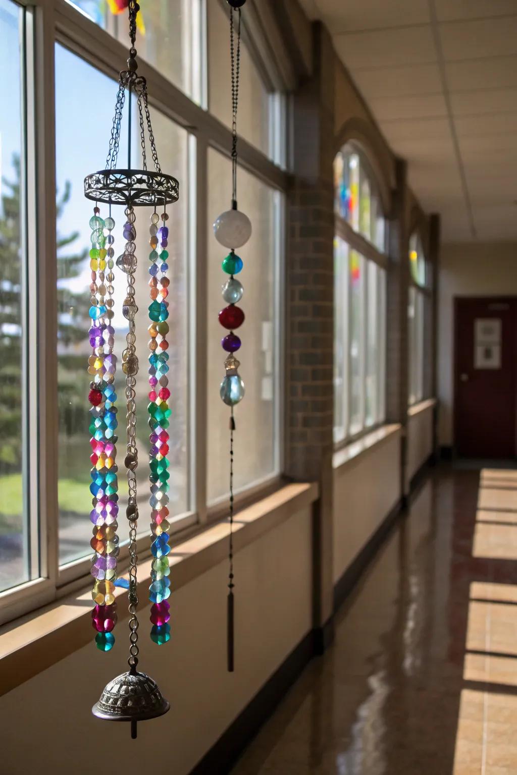 Add musical charm with glass bead wind chimes.