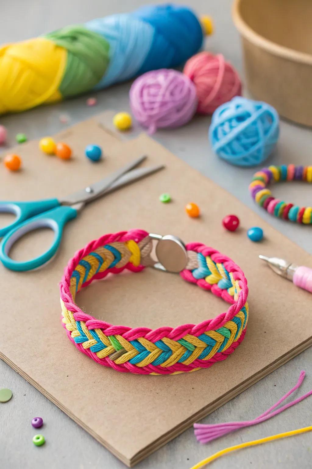 Create bold designs with ease using a cardboard loom technique.