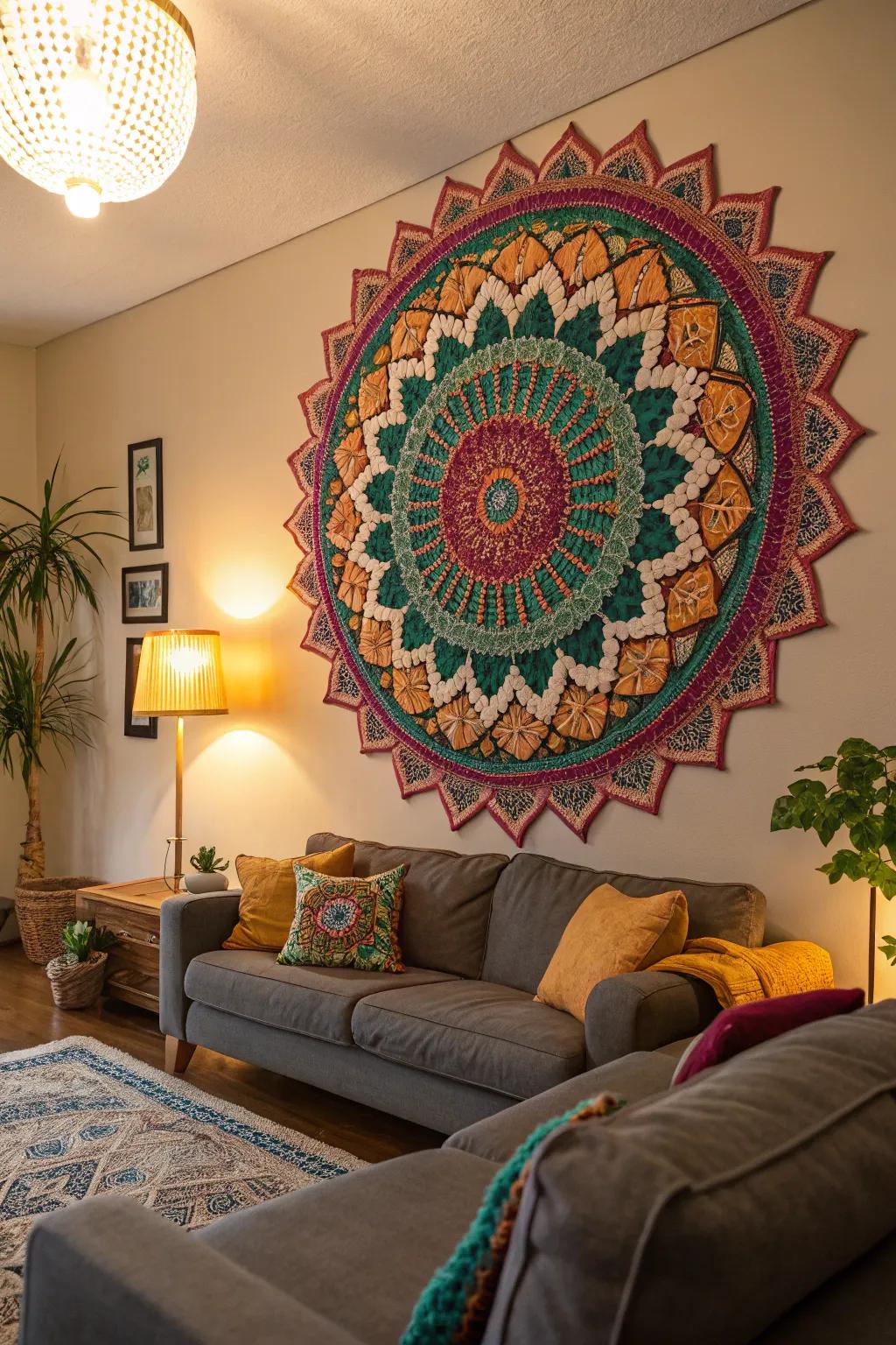 A striking mandala wall art piece that captures attention.