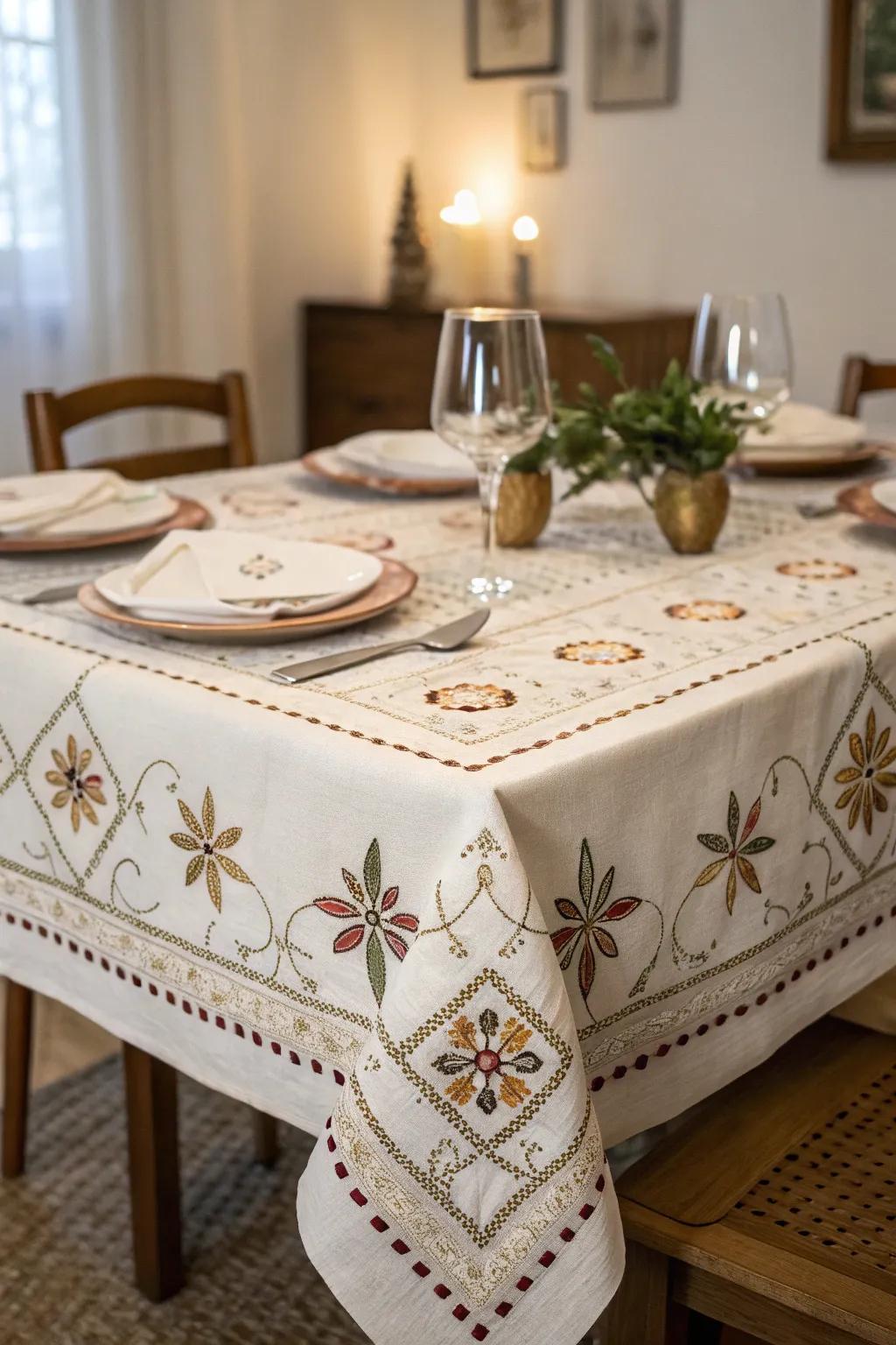 Elevate your dining experience with beautifully embroidered Mexican linens.