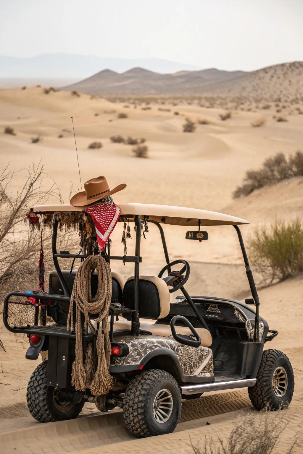 Ride into the Wild West with your golf cart this Halloween.