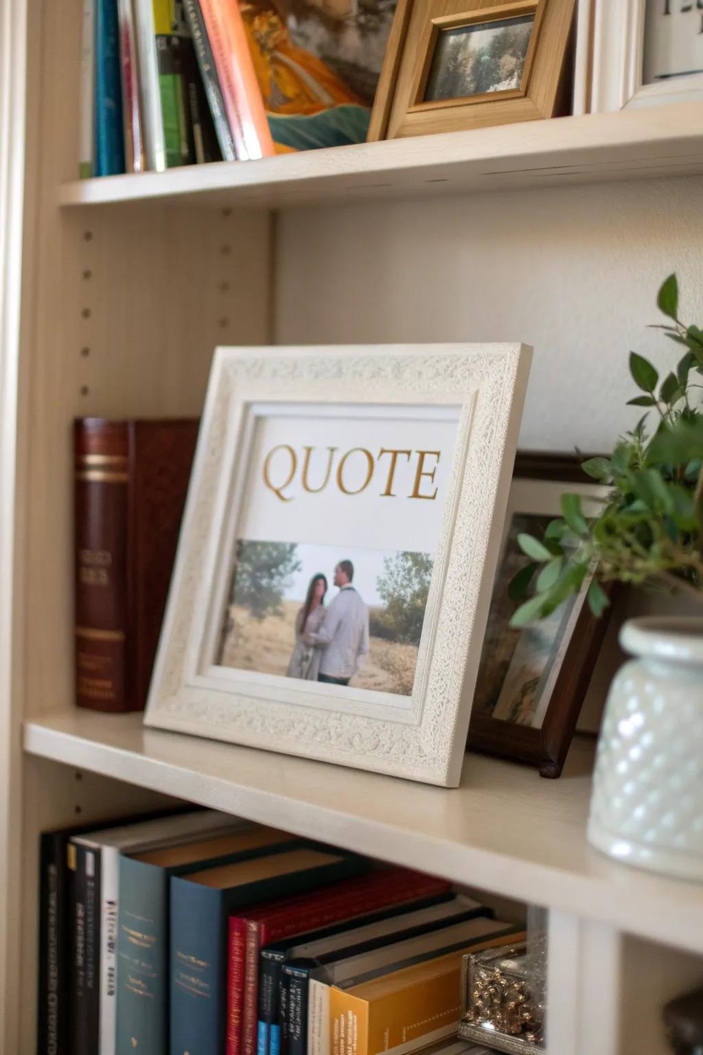 Express feelings with a personalized quote frame.