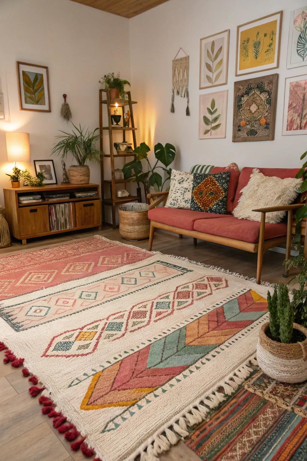 Experimenting with different rug styles can lead to unique and creative decor.