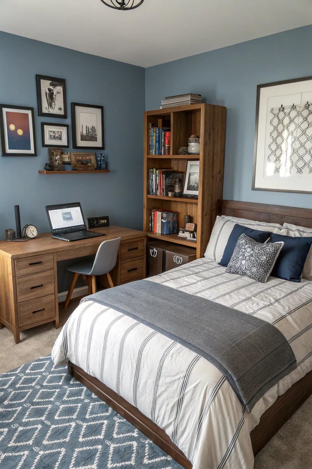 Personal touches make this bedroom uniquely inviting.