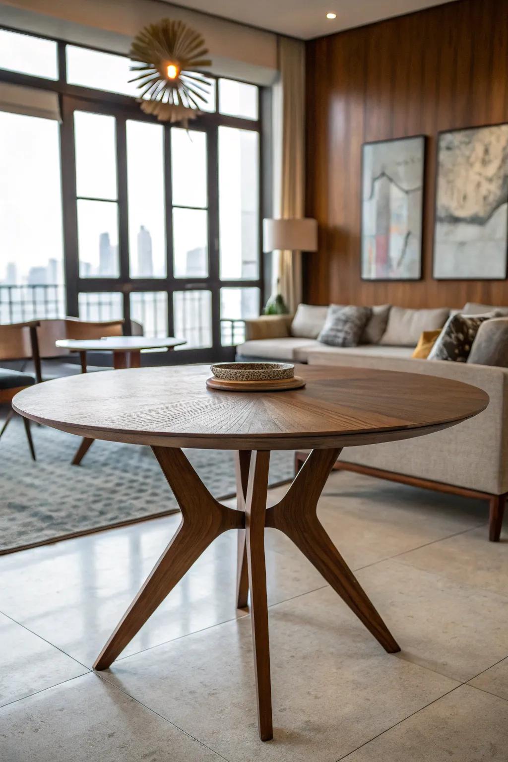 Mid-century modern round tables offer timeless appeal and style.