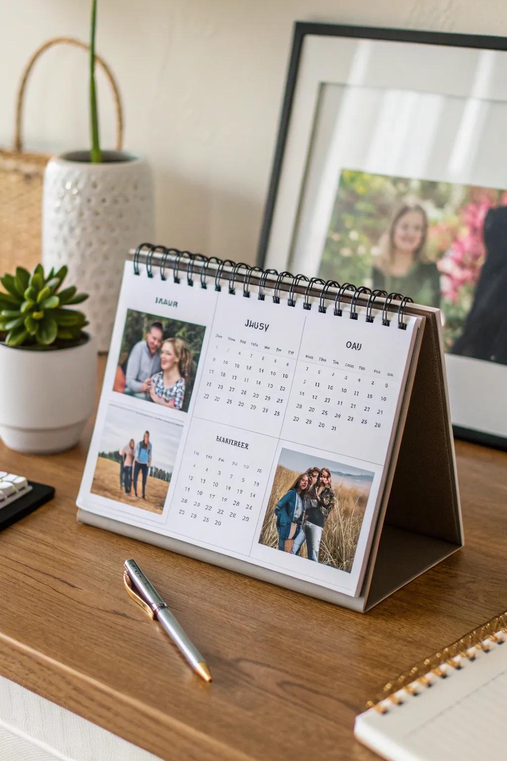 A personalized calendar showcasing family moments and memories.