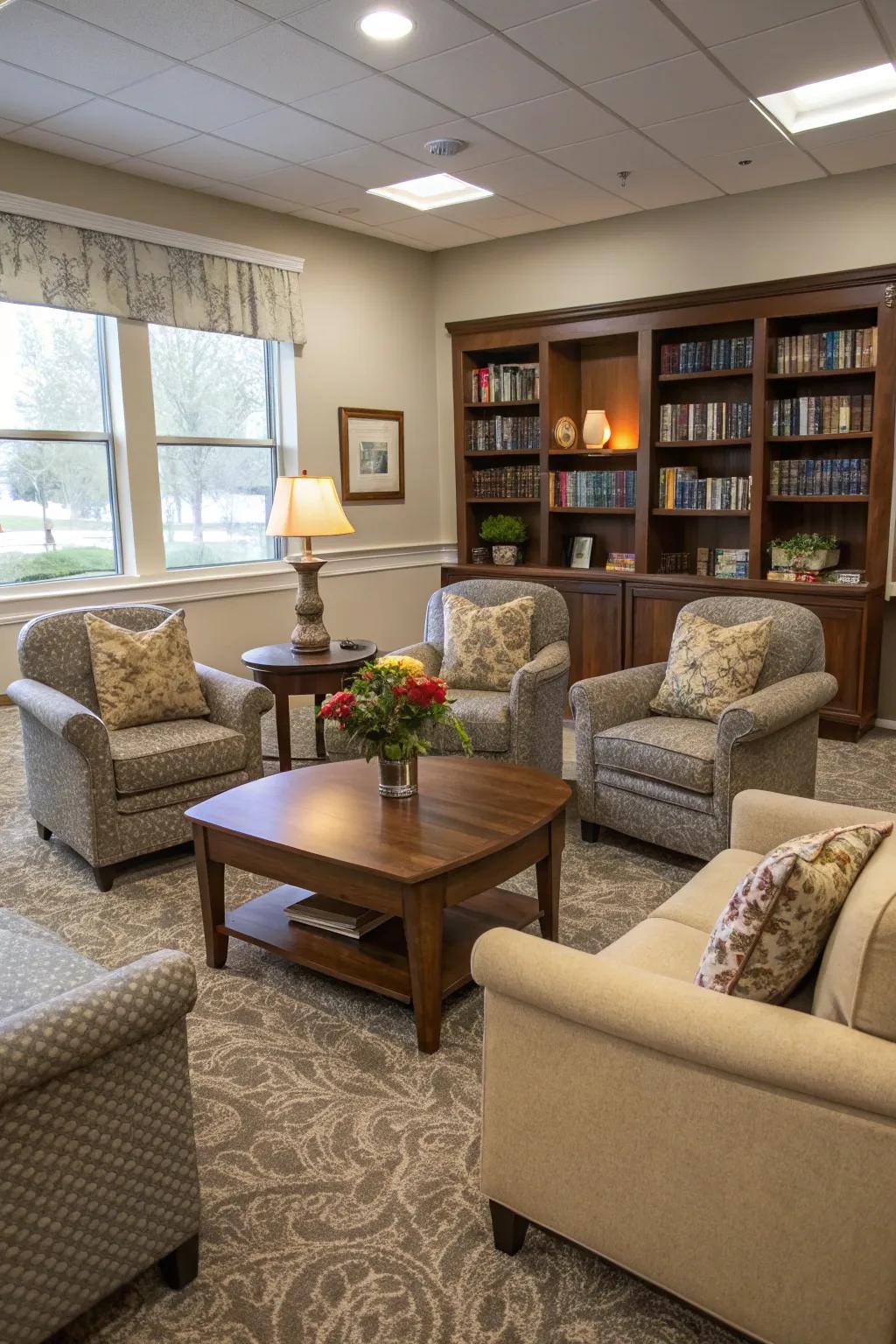 A conversation area fosters connection and warmth in this living room.