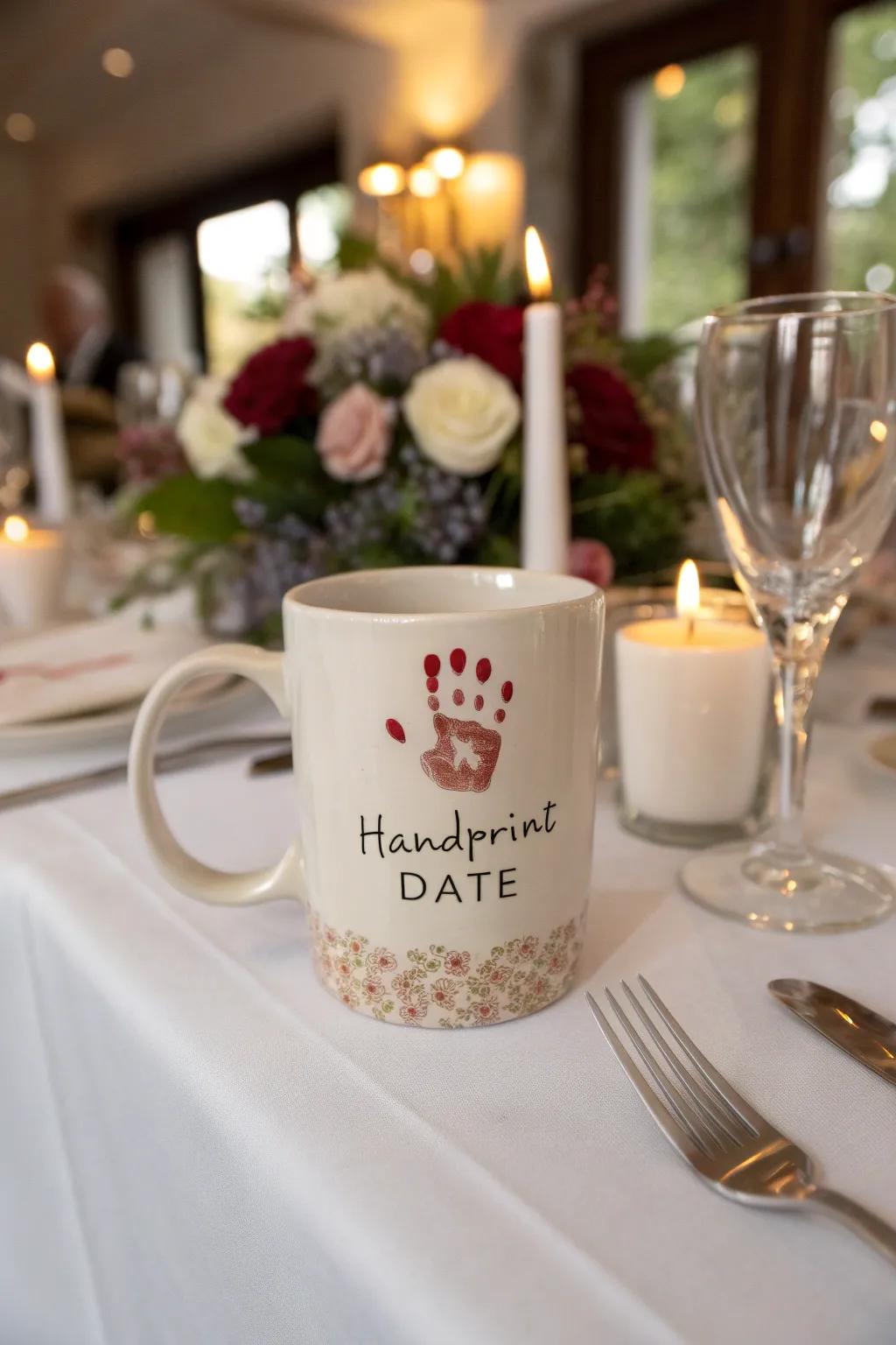 Capture moments with a special occasion handprint mug.