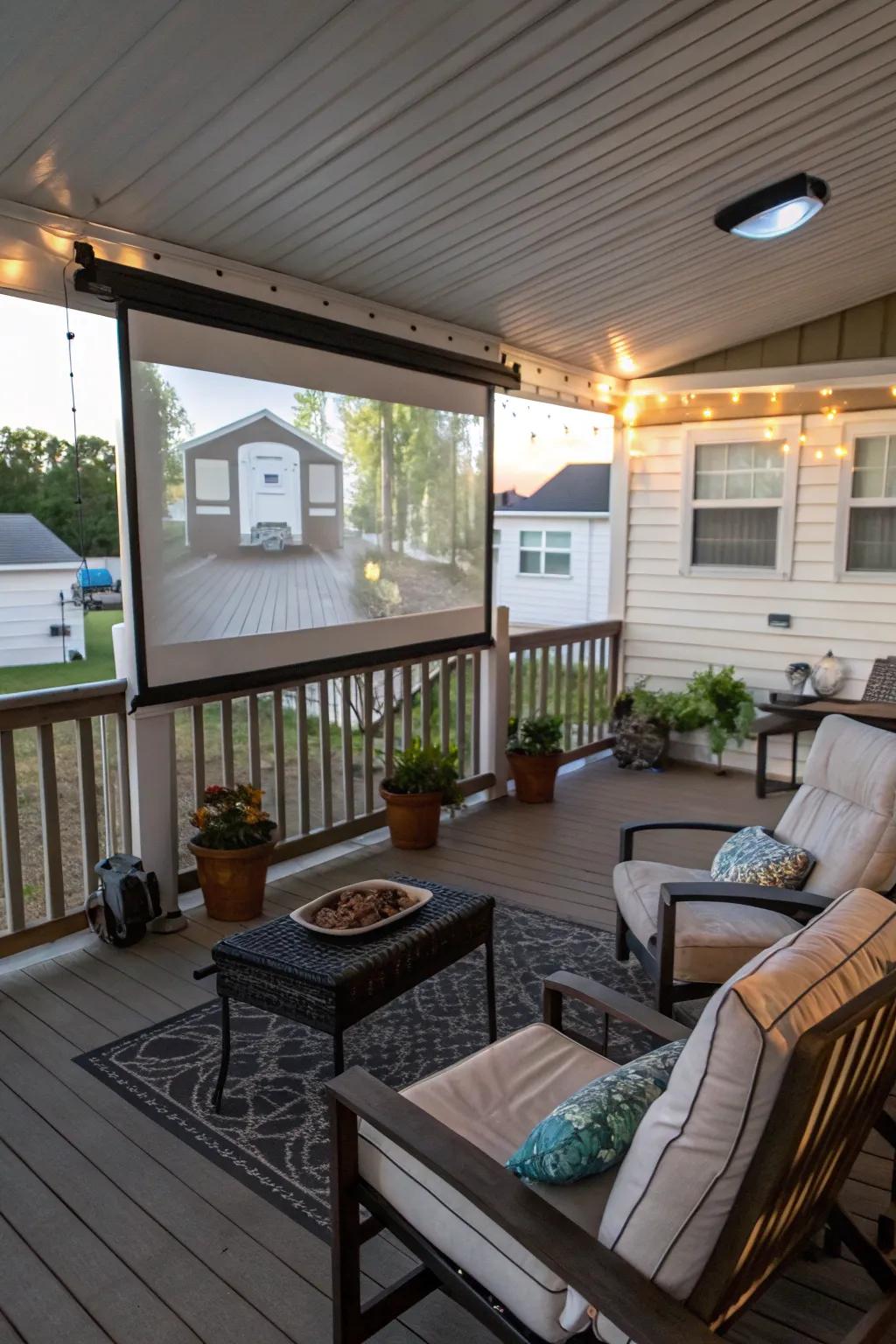 A movie projector transforms your porch into an enchanting open-air theater.