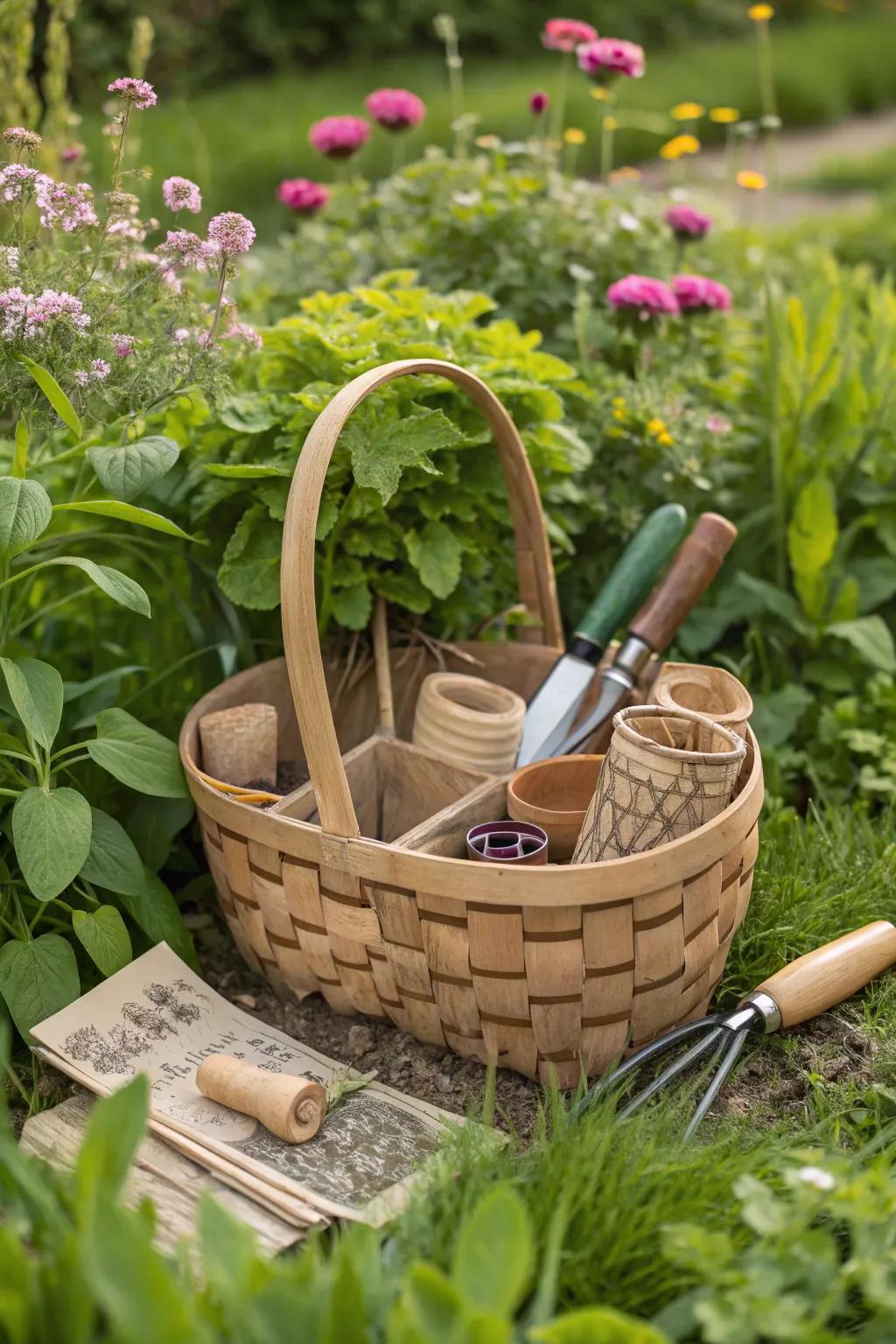 Cultivate an eco-friendly garden with this inspiring basket.